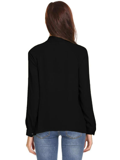 Anna-Kaci Flowy Chiffon Bow Blouse by Anna-Kaci