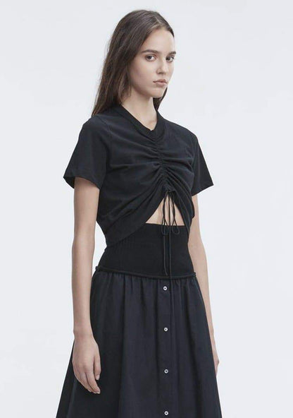 Anna-Kaci Gathered Chic Short Sleeve T-Shirt by Anna-Kaci