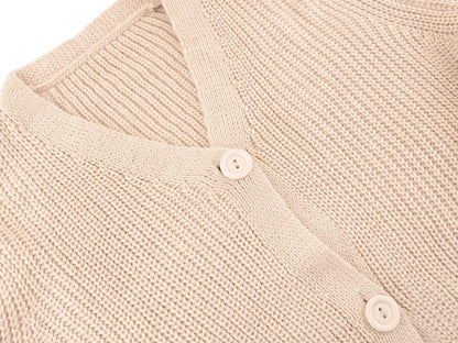 Anna-Kaci Lantern Sleeve Cardigan Button Down Open Front Knit Sweater Coat | Womens | Anna-Kaci