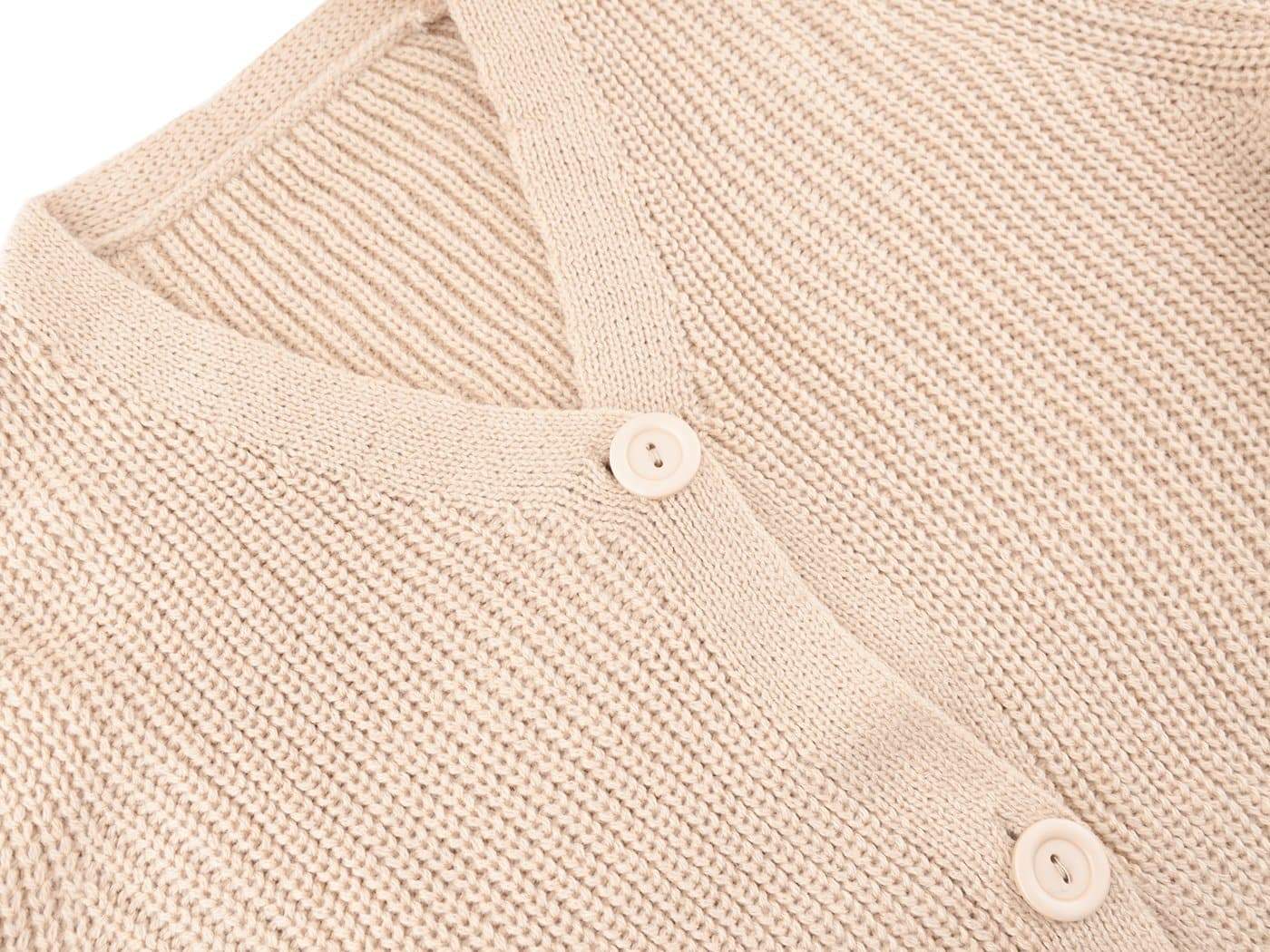 Women Button Down Lantern Sleeve Knit Coat Knitwear Oversized Cardigan  Sweater