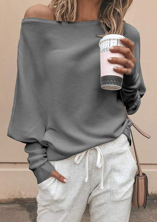 Anna-Kaci Long Sleeve Blouson Top | Anna-Kaci Large / Grey