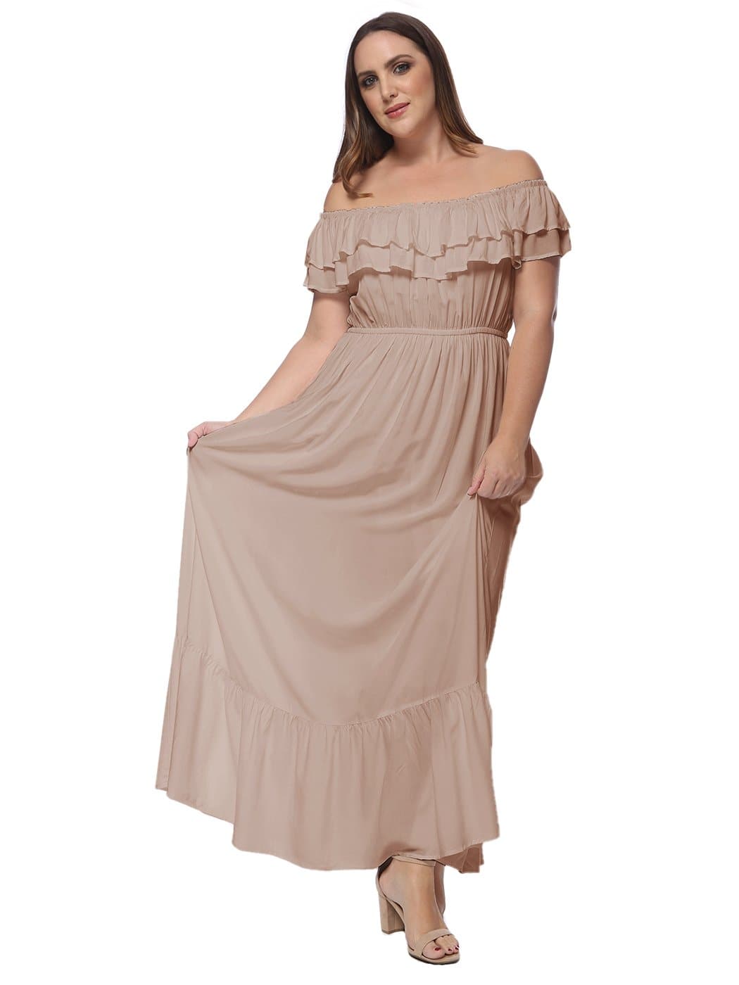 chinese dress ladies Lara Plus Size Fairy Off Shoulder Maxi Dress– Hello Curve