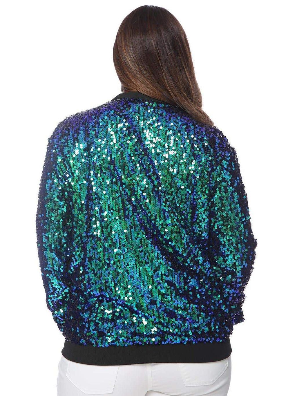 Anna-Kaci Plus Size Sequin Bomber Jacket for Women by Anna-Kaci