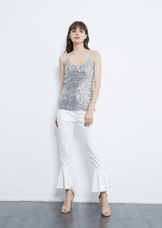 Anna-Kaci Sequin Sparkle Cami Tank Top | Womens | Anna-Kaci 