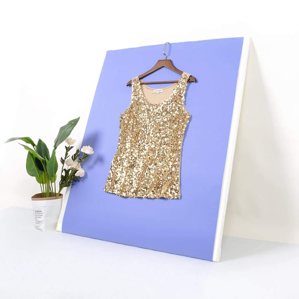Anna-Kaci Sequin Sparkly Sleeveless Top Glam & Glitz | Women | Anna-Kaci XS / Gold