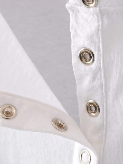 Anna-Kaci Short Sleeve Snap Henley | Anna-Kaci