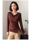 Anna-Kaci Side Gathered Cinched Top | Anna-Kaci Large / Red