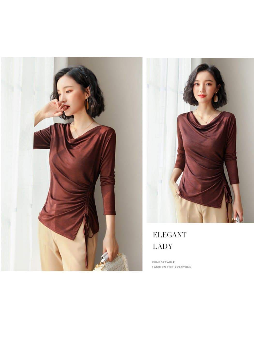 Anna-Kaci Side Gathered Cinched Top | Anna-Kaci