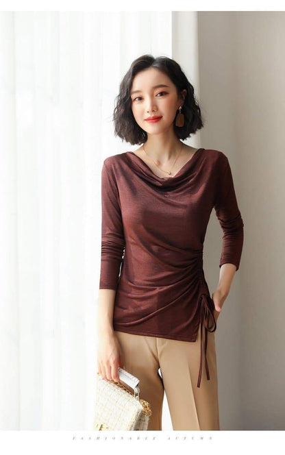 Anna-Kaci Side Gathered Cinched Top | Anna-Kaci