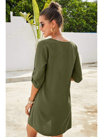 Anna-Kaci Vintage Flare Woven Button Down Dress For Women | Anna-Kaci
