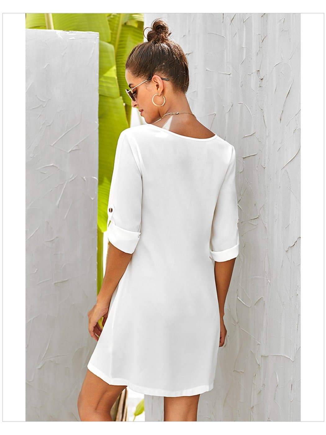 Anna-Kaci Vintage Flare Woven Button Down Dress For Women | Anna-Kaci
