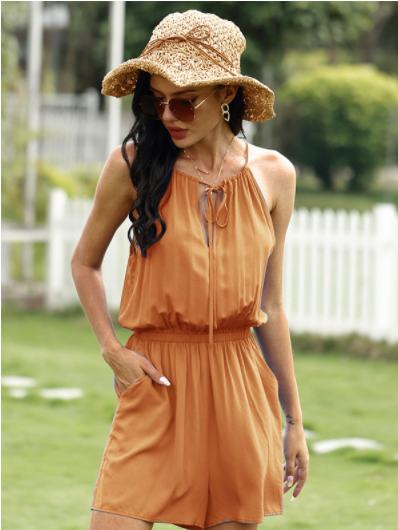 Mono de verano con cuello anudado